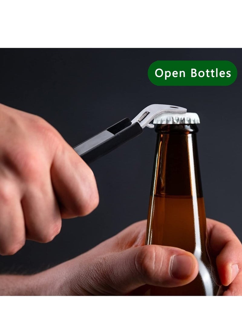 كابتن تيك Magnetic Bottle Openers Can Opener Classic Stainless Steel Small Hand Held Tapper with Magnet for Cans Beverages Refrigerator Camping and Traveling (Black 4 Pieces) - Image 2