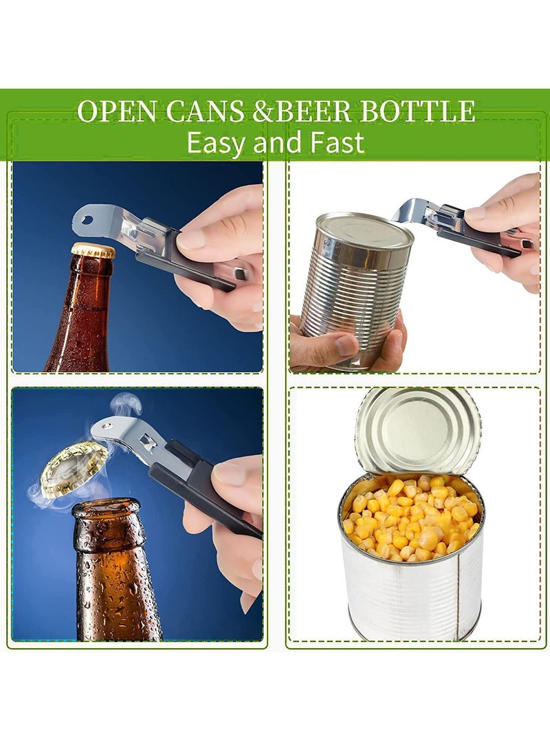 كابتن تيك Magnetic Bottle Openers Can Opener Classic Stainless Steel Small Hand Held Tapper with Magnet for Cans Beverages Refrigerator Camping and Traveling (Black 4 Pieces) - Image 3