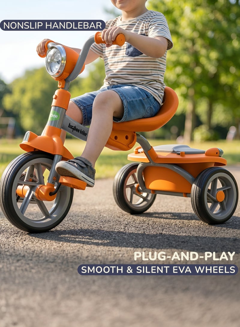 BAYBEE Flyer Tricycle for Kids Toddler Foldable Tricycle with Back Stroge & Head light for 2 to 5 Years Boys and Girls Kids Trike - Image 5