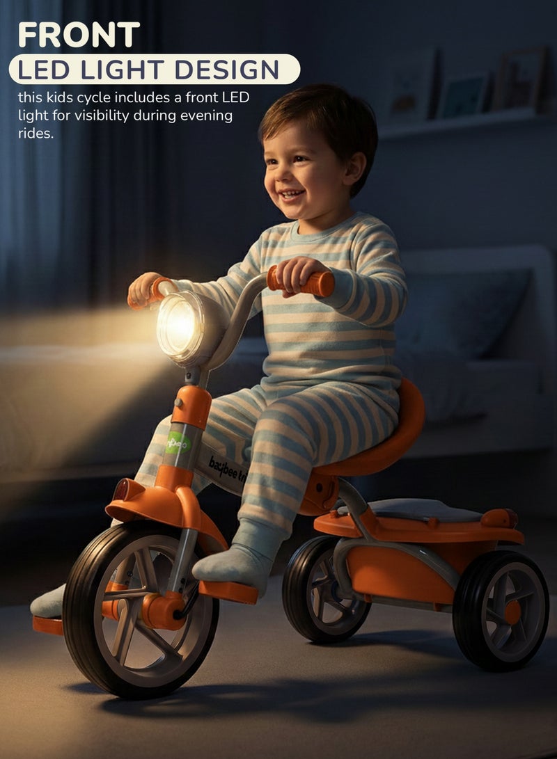 BAYBEE Flyer Tricycle for Kids Toddler Foldable Tricycle with Back Stroge & Head light for 2 to 5 Years Boys and Girls Kids Trike - Image 4