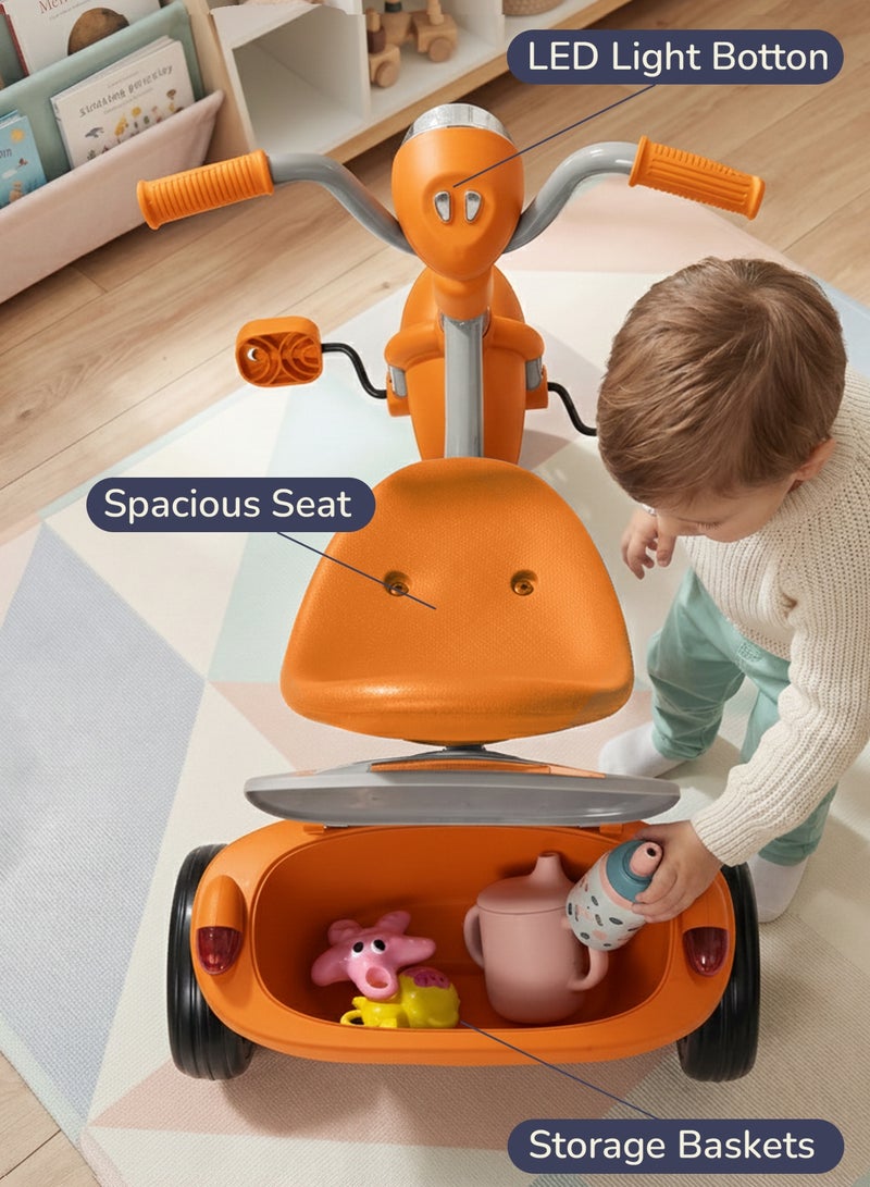 BAYBEE Flyer Tricycle for Kids Toddler Foldable Tricycle with Back Stroge & Head light for 2 to 5 Years Boys and Girls Kids Trike - Image 3