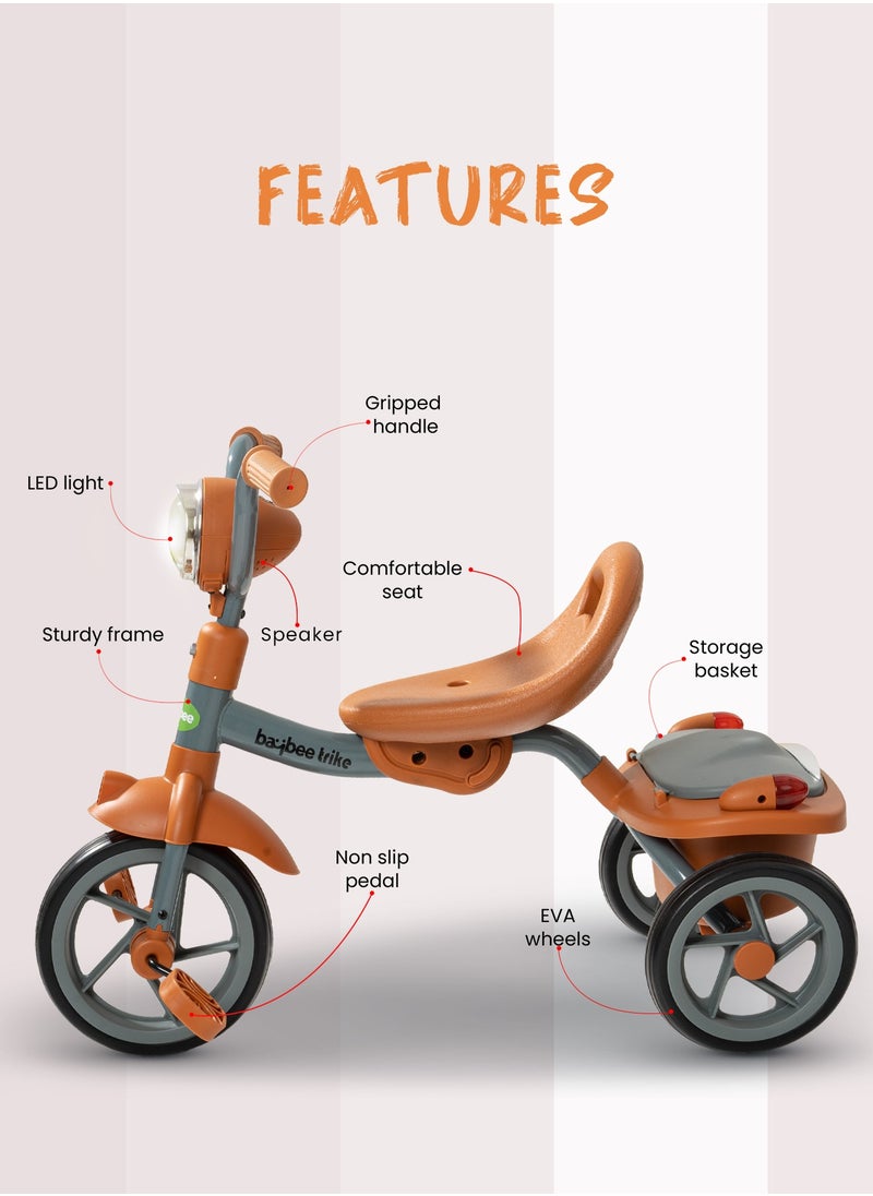 BAYBEE Flyer Tricycle for Kids Toddler Foldable Tricycle with Back Stroge & Head light for 2 to 5 Years Boys and Girls Kids Trike  - Image 3