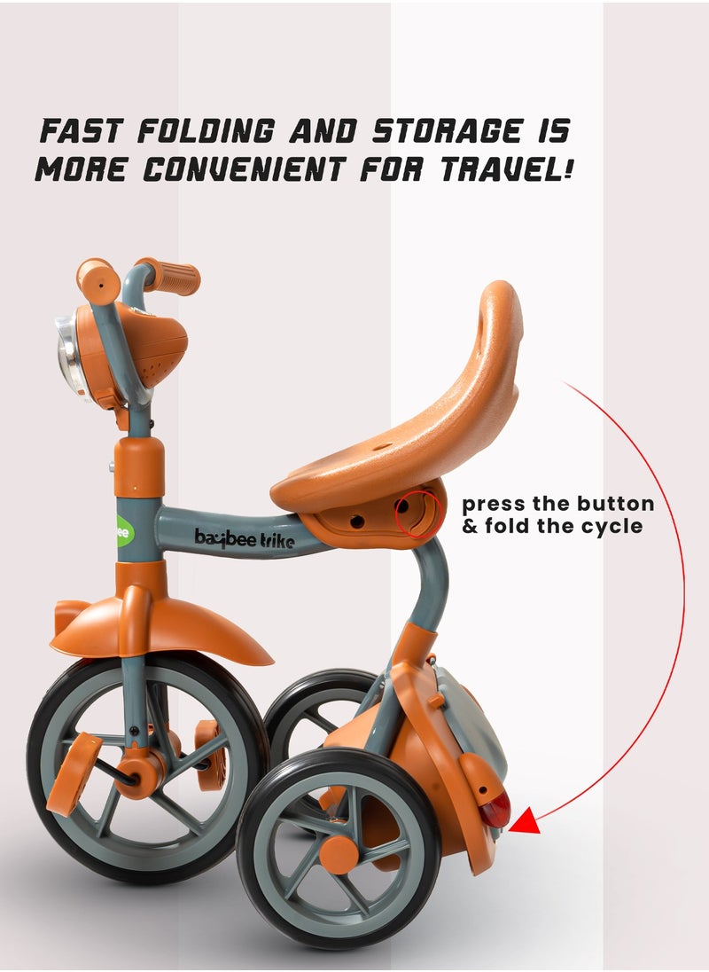 BAYBEE Flyer Tricycle for Kids Toddler Foldable Tricycle with Back Stroge & Head light for 2 to 5 Years Boys and Girls Kids Trike  - Image 4