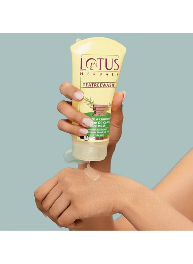 Lotus Tea Tree Wash - Tea Tree & Cinnamon Anti-Acne Oil Control Face Wash  - Image 4