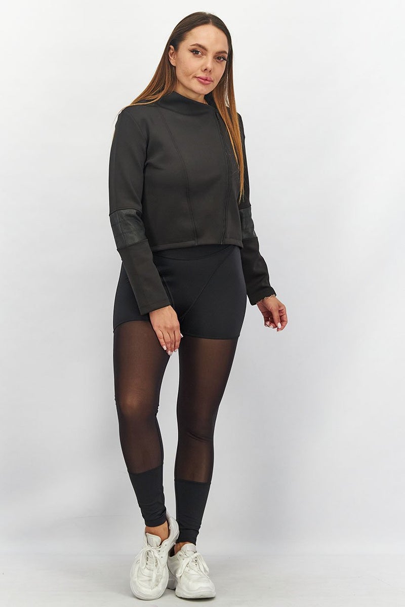 PUMA جاكيت تدريب موتو للنساء بأكمام طويلة وقصة عادية، أسود - Image 3