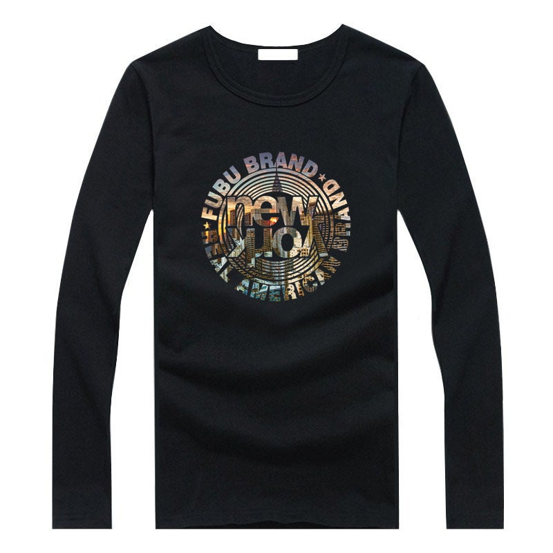 Long-sleeved T-shirt 2025 Spring and Autumn New Men's Korean-style Slim-fit Fashion Trend 180g Printed Base Shirt Top - Image 5