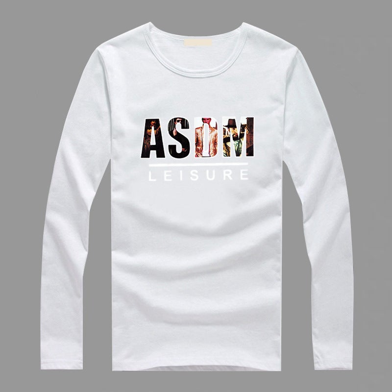 Long-sleeved T-shirt 2025 Spring and Autumn New Men's Korean-style Slim-fit Fashion Trend 180g Printed Base Shirt Top - Image 4