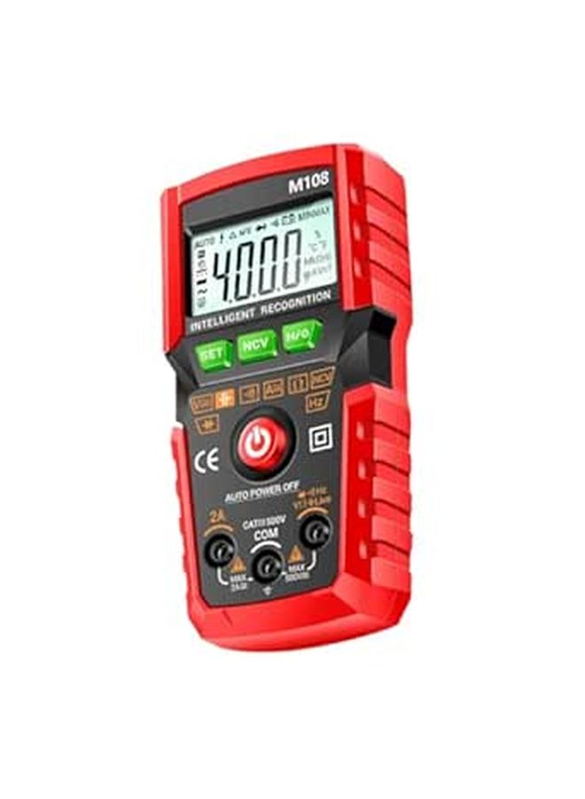 Smart Digital Multimeter Auto Ranging Tester AC DC Voltage Frequency Diode Continuity Red - Image 1