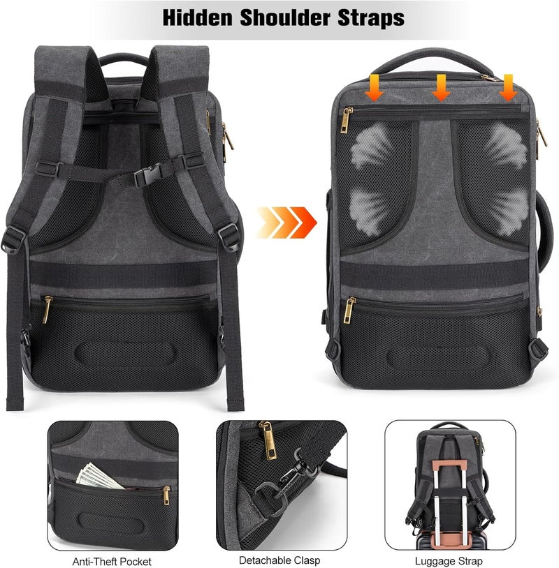 Tzowla Travel Laptop Backpack for Men Women Flight Approved,40L Large Capacity Water Resistant Anti Theft Backpacks with USB Port - Image 5