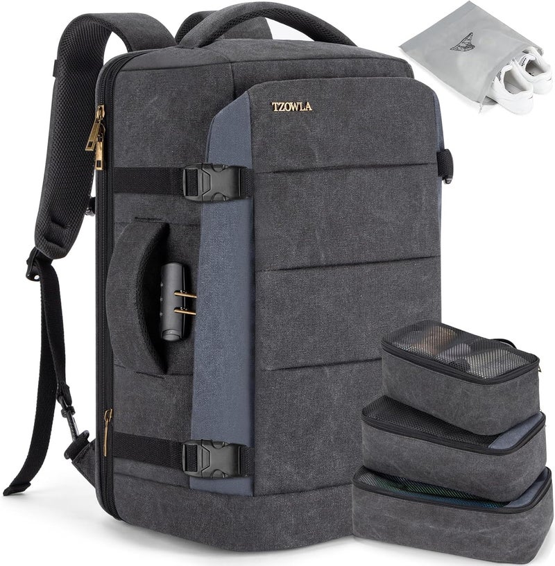 Tzowla Travel Laptop Backpack for Men Women Flight Approved,40L Large Capacity Water Resistant Anti Theft Backpacks with USB Port - Image 1