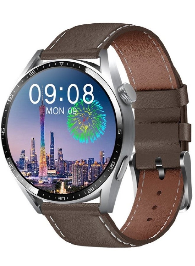 AROAQ GT8 Smartwatch for Men | 1.5" Large Screen, Bluetooth Calling, NFC, Health Monitoring, Wireless Charging, Sports & Fitness Tracker - Brown - Image 1