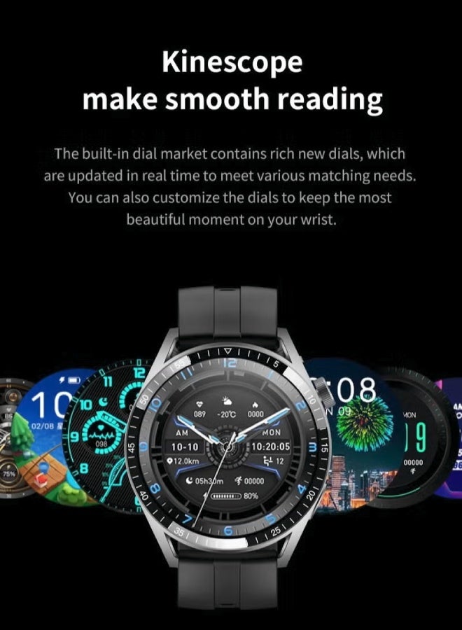 AROAQ GT8 Smartwatch for Men | 1.5" Large Screen, Bluetooth Calling, NFC, Health Monitoring, Wireless Charging, Sports & Fitness Tracker - Brown - Image 5
