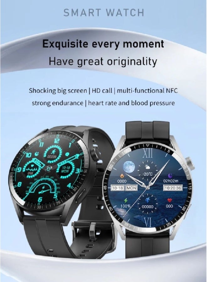 AROAQ GT8 Smartwatch for Men | 1.5" Large Screen, Bluetooth Calling, NFC, Health Monitoring, Wireless Charging, Sports & Fitness Tracker - Brown - Image 2