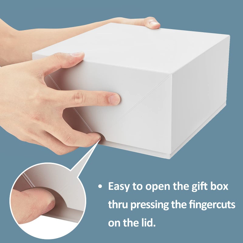 ValBox Premium Gift Boxes 10 Pack 8 x 8 x 4 White Paper Gift Boxes with 20 Meters Hemp Rope for Christmas Thanksgiving Wedding Baby Shower Gifts - Image 5