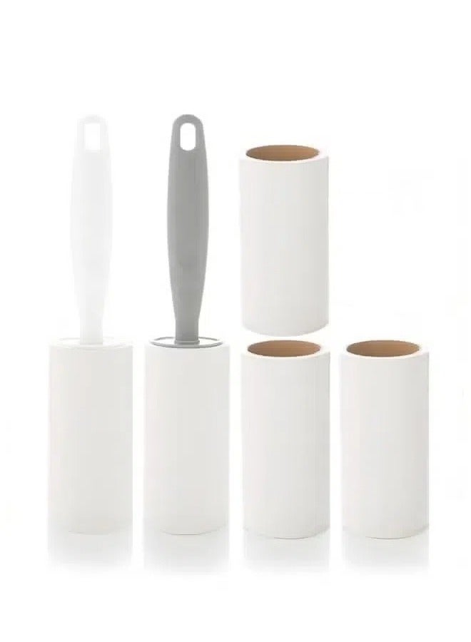 Portable Lint Roller with 2 Handle 5 Refills 300 Sheets Replacement 5 Pieces Set Pet Hair Remover  - Image 1