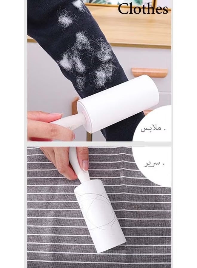 Portable Lint Roller with 2 Handle 5 Refills 300 Sheets Replacement 5 Pieces Set Pet Hair Remover  - Image 3