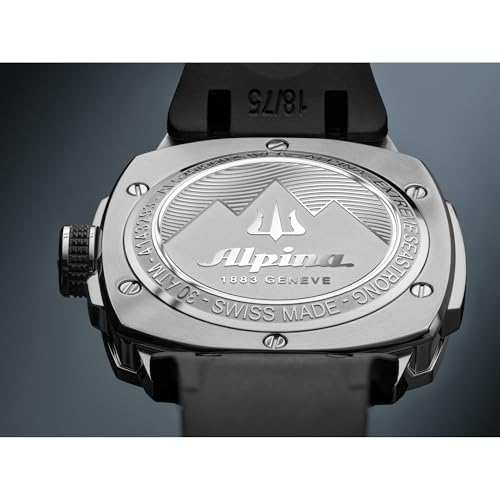 Alpina ساعة ألبينا للرجال السويسرية الصنع أوتوماتيكية سيسترونج، حزام مطاط أسود، قرص أسود، تاريخ، 39x40.5مم، الطراز: AL-525B3VE6 - Image 2