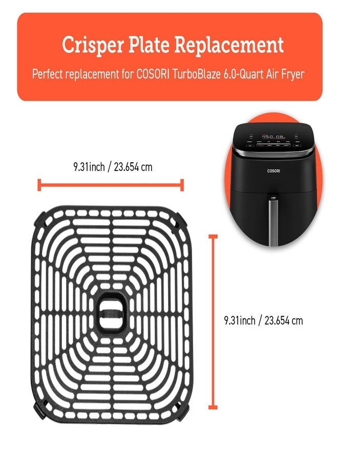 COSORI Turboblaze 6Qt Air Fryer Original Crisper Tray, Replacement Accessories for CAF-DC601-KUS Air Fryer, Non-Stick, Dishwasher-Safe, CRP-DC601RC-KUS, Dark gray - Image 2