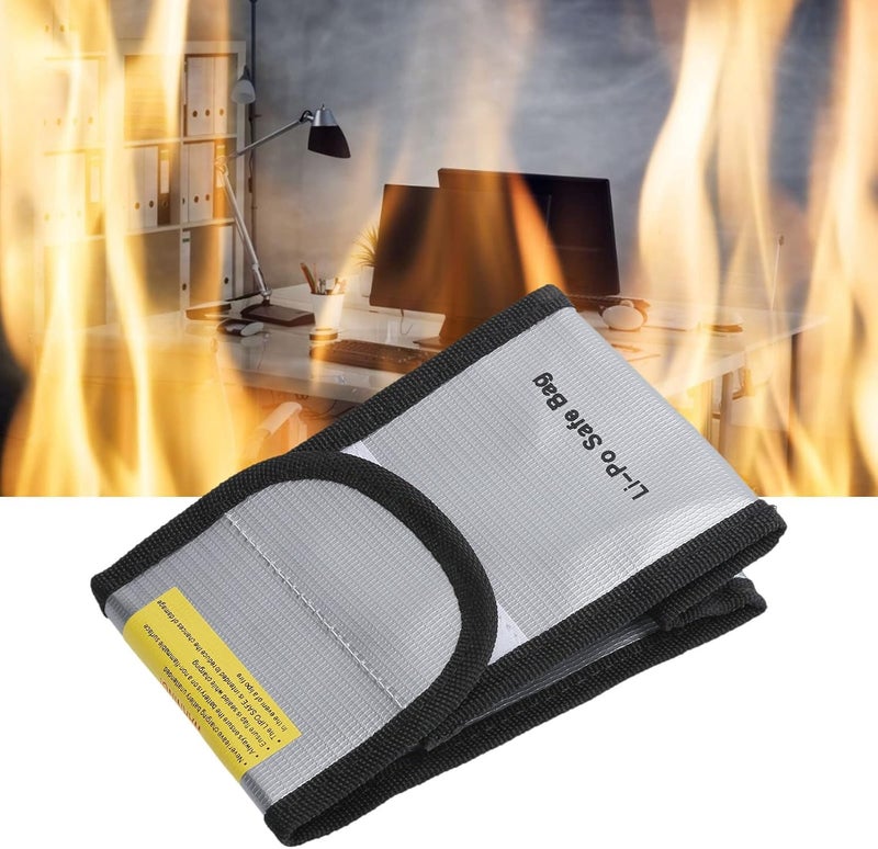 Fireproof LiPo Safe Bag Secure Document Money Storage for Home Office, High Temperature Pouch for Batteries, 7.5x10.2x15cm - Image 2