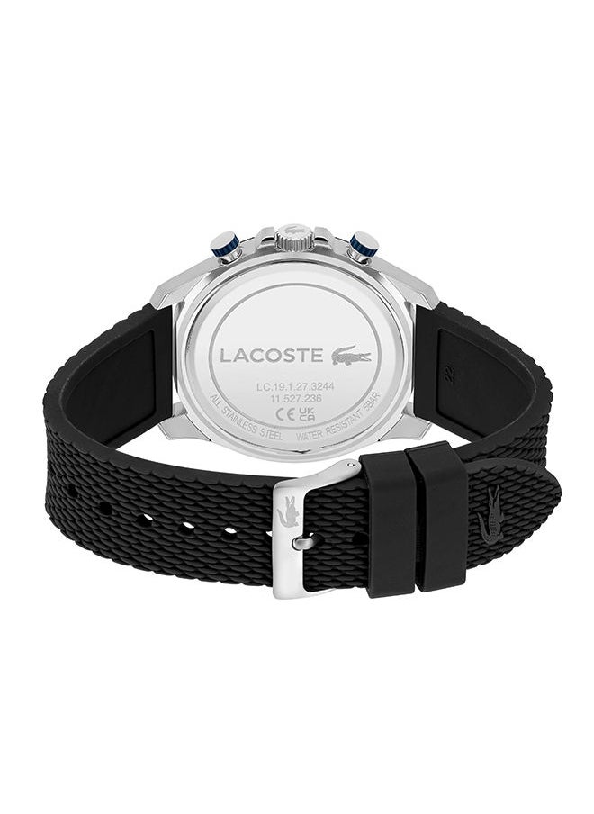 LACOSTE ساعة يد رجالية كرونوغراف دائرية الشكل من السيليكون بقطر 43 ملم  - Image 3