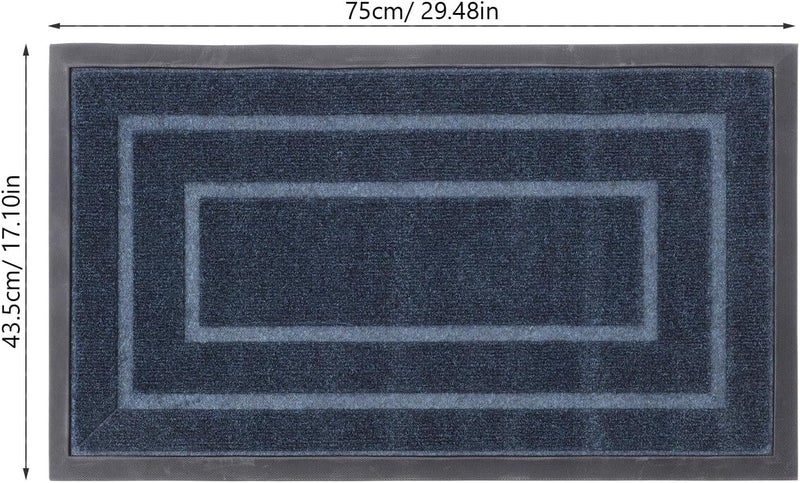 Toyvian Rubber Entryway Mat 43.5x75cm Non-Slip Absorbent Floor Pad for Indoor Outdoor Bathroom Door Home Use - Image 3