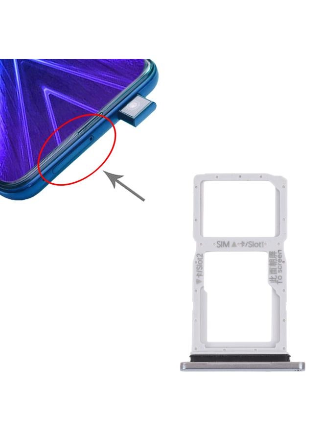 erorex SIM Card Tray + SIM Card Tray / Micro SD Card Tray for Honor 9X (Silver) - Image 4