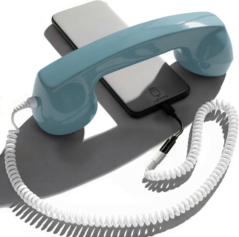 Opis Technology Opis 60s Micro : Retro Phone Handset/USB Handset/Handset for Cell Phone/Phone Receiver for Cell Phone/Retro Telephone Handset/Retro Phone for Cell Phone/Retro Mobile Phone (Azure) - Image 1