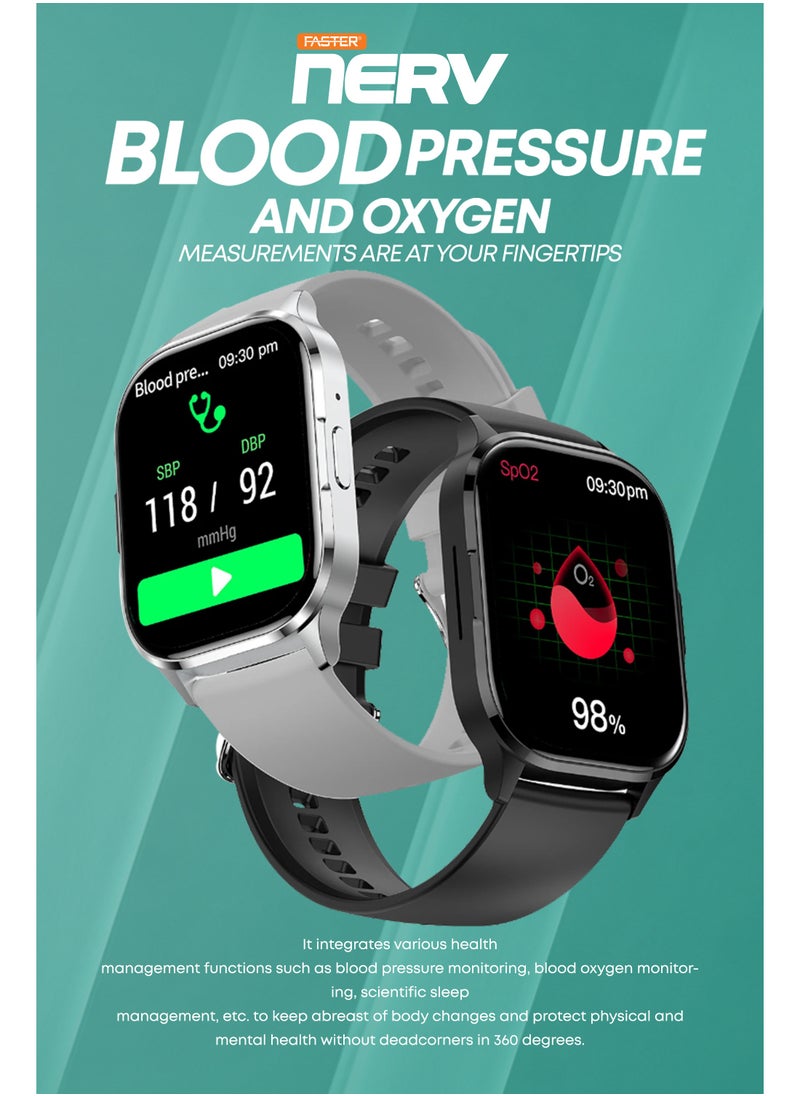 Faster - Smart Watch Pro - 2.04" AMOLED Always-On Display, Bluetooth Calling, Fitness Tracking, Sports Modes, Heart Rate & Sleep Monitoring, IP68 Waterproof, 260mAh Battery, Android & iOS Compatible - Image 1