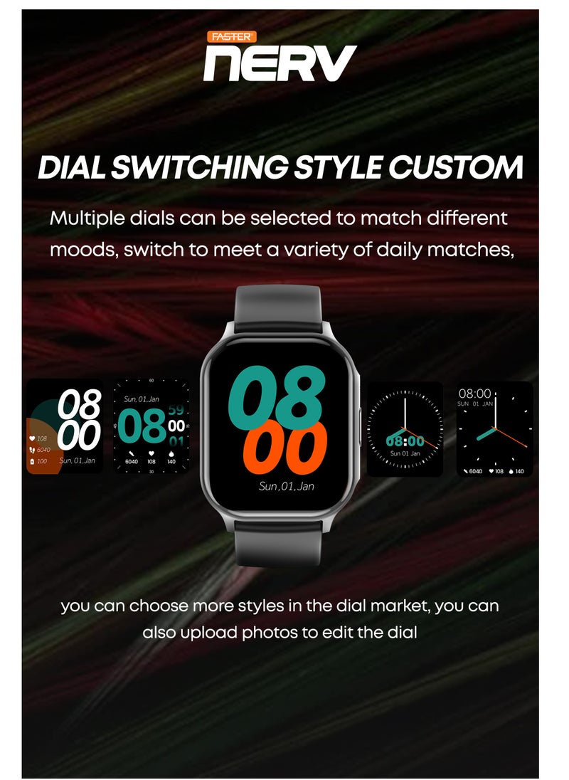 Faster - Smart Watch Pro - 2.04" AMOLED Always-On Display, Bluetooth Calling, Fitness Tracking, Sports Modes, Heart Rate & Sleep Monitoring, IP68 Waterproof, 260mAh Battery, Android & iOS Compatible - Image 1