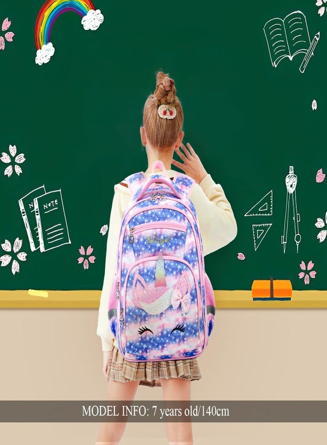 Cusangel School backpack for girls, children's backpacks with chest strap children, 21 L large capacity primary school backpack, 1-7th grade girls backpack, for 6-9 years girls - Image 3