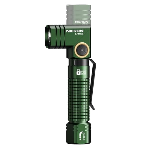 NICRON L74 Mini Flashlight 400 Lumens 90 Degree IP65 Waterproof with Magnet EDC Small Tactical Flashlight Rechargeable Pocket Light 6 Modes Best high lumens for Camping, Outdoor (Green) - Image 1