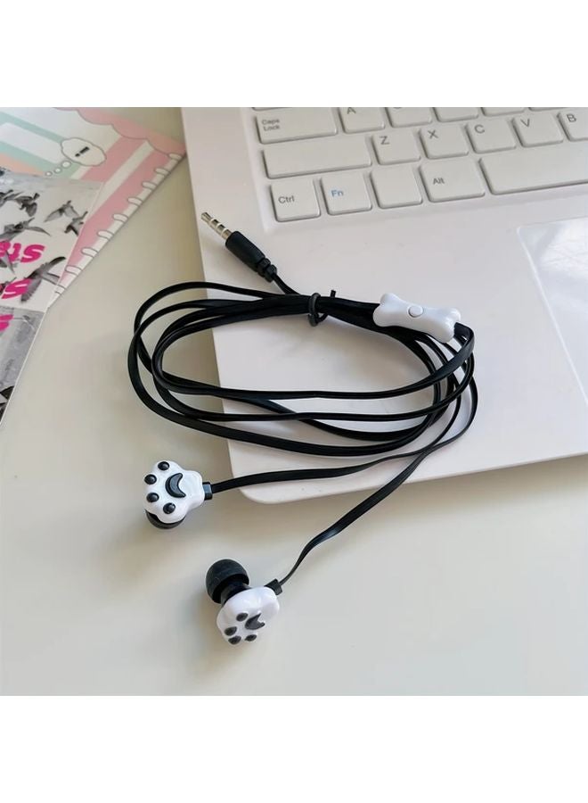 Black Cat Claw Wired Headset With Microphone For Apple iPhone Laptops Music Listening - Image 1