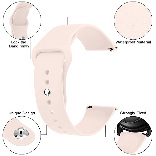 Tobfit Silicone 22mm SmartWatch Strap Compatible with ColorFit Pro 4/Pro 4 Max/Ultra/Ultra 2, Amazfit GTR 47mm/ GTR 2E, Galaxy Watch 3 45mm, Realme S/S Pro & All 22mm Watches,Pink Sand - Image 3