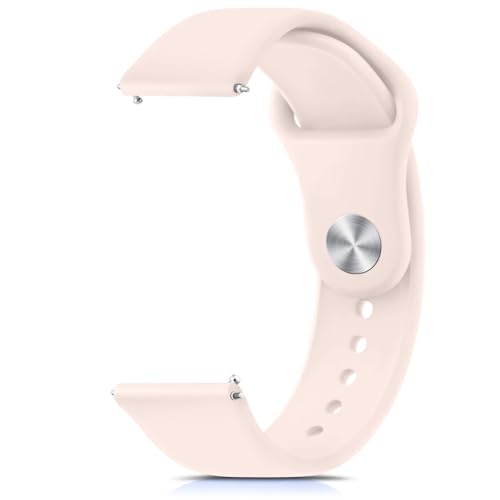 Tobfit Silicone 22mm SmartWatch Strap Compatible with ColorFit Pro 4/Pro 4 Max/Ultra/Ultra 2, Amazfit GTR 47mm/ GTR 2E, Galaxy Watch 3 45mm, Realme S/S Pro & All 22mm Watches,Pink Sand - Image 1