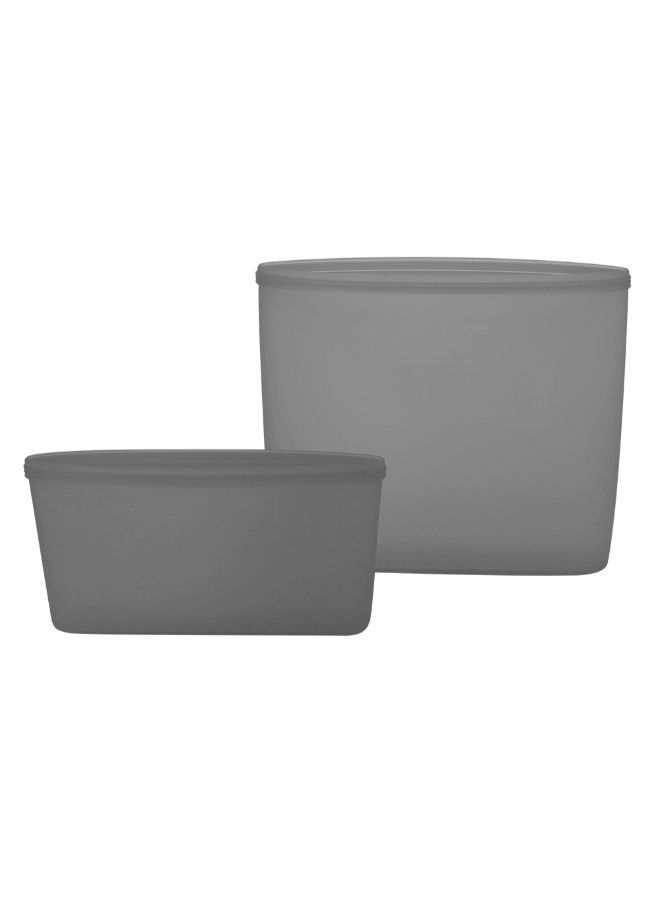 NIBEMINENT 2-Piece Reusable Food Storage Container Set Grey 17 x 4 15centimeter  - Image 2