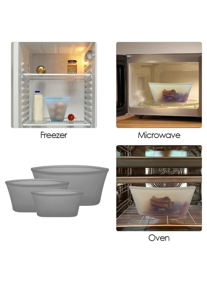 NIBEMINENT 2-Piece Reusable Food Storage Container Set Grey 17 x 4 15centimeter  - Image 4