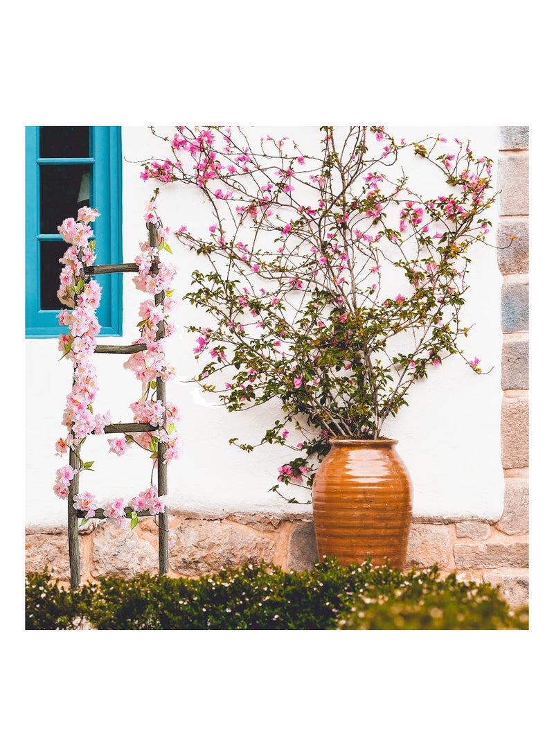 SYOSI حزمة 2 من زهور الكرز الصناعية بطول 5.9 قدم، زينة دائمة من الحرير مزينة بأوراق خضراء للمنزل والحديقة والسياج وحفلات الزفاف والحرف والفن والديكور - Image 3