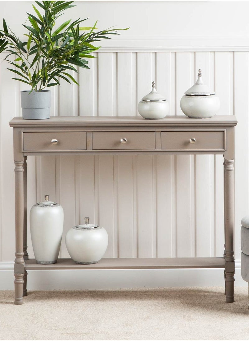 VANITY LIVING VANITY LIVING 3 Drawer MDF Console Table for Hallway & Living Room Furniture, 100cm Slim Entry Hall Table Cabinet  - Image 1