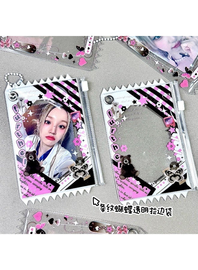 NIBEMINENT 1 - Piece Y2K Kpop Photo Card Holder Pendant Key Chain ID Badge Holder ID Card Holder Photo Card Protector for School ID Office ID Access Card for Women Girls - Image 1