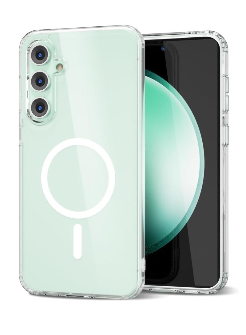MIGOFAST Magnetic Case for Samsung Galaxy S23 FE, Compatible with Mag-safe Charging, Slim Fit Protective Phone Case, Shockproof Soft Silicone TPU Bumper, Crystal Clear Anti-Yellow - Image 1