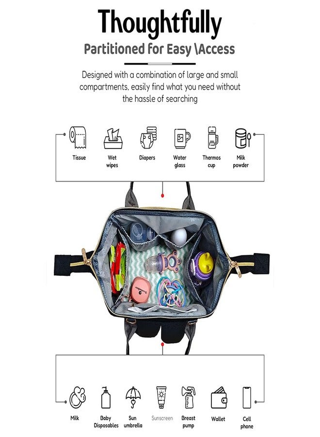 StarAndDaisy Diaper Bag for Mothers for Travel – 27L Lightweight Waterproof Leatherite Diaper Bag/Baby Bag for Mother Travel with 15 Multi-Purpose Pockets & Quick Access Diaper Pocket - Image 3