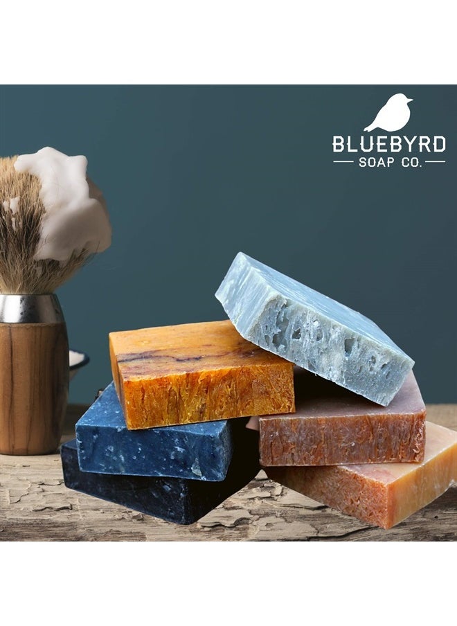 BLUEBYRD SOAP CO. BLUEBYRD Soap Co Artisan Handmade Men's Soap Bars Set of 6, Masculine Scented Fragrance Man Bar Soaps Variety Pack 6, Natural Exfoliating Men's Soap Gift for Dad | Sandalwood, Citrus Cedar Sage, Bay R  - Image 5