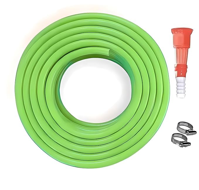 Essoti 5 Meter 0.5 Inch PVC Green Water Pipe| Lightweight, Durable & Flexible| Hose with Accessories Connector & Clamps| Watering Garden, Cleaning, Outdoor-Indoor Use (5 Meter) - Image 1