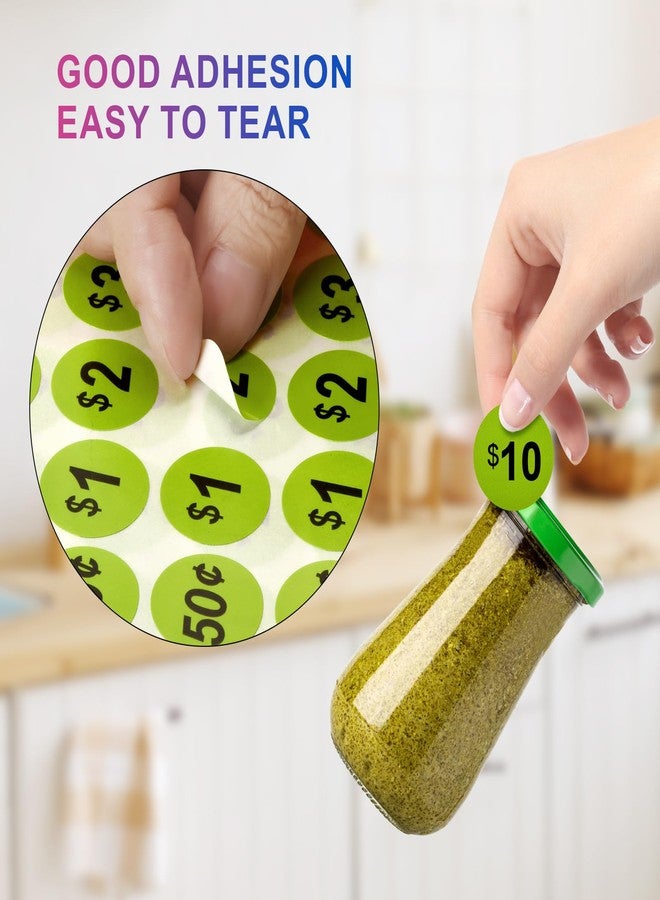 Darfukei Garage Sale Price Stickers, 1400 PCS 3/4 Inch Price Stickers for Yard Sales, Flea Markets, County Fairs & Retail Use, Pricemarker Labels, 4 Colours Round Price Tags - Image 3