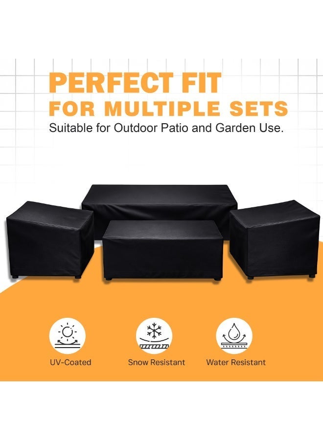 Topify Outdoor Furniture Cover Waterproof, Patio Furniture Set Covers (Black, 4SET-LARGE) - Image 3