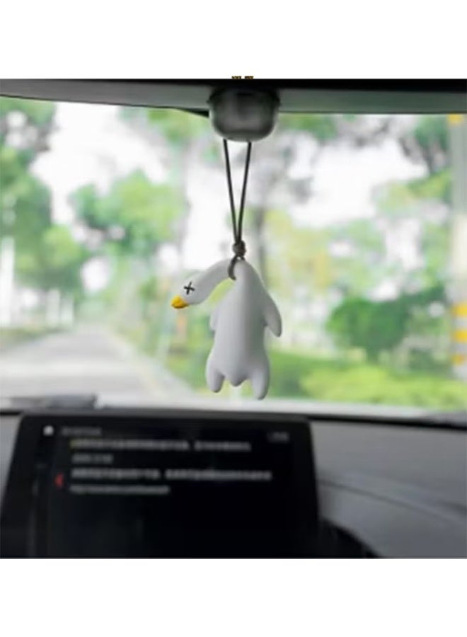 Generic Car Pendant, Car Mirror Hanging Accessories Creative Cartoon Crooked Neck Roast Duck On Swing, Car Decoration Gift  - Image 4