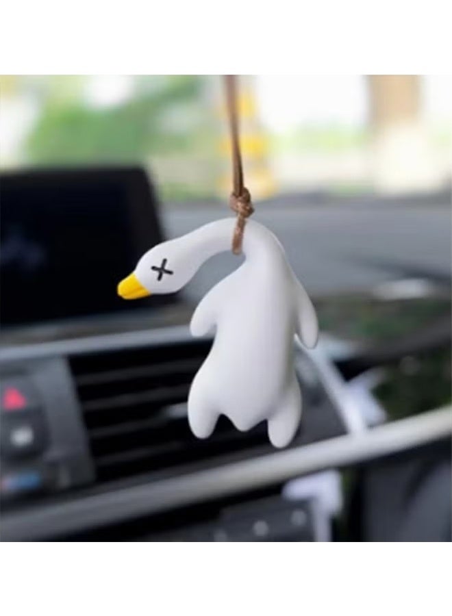 Generic Car Pendant, Car Mirror Hanging Accessories Creative Cartoon Crooked Neck Roast Duck On Swing, Car Decoration Gift  - Image 5