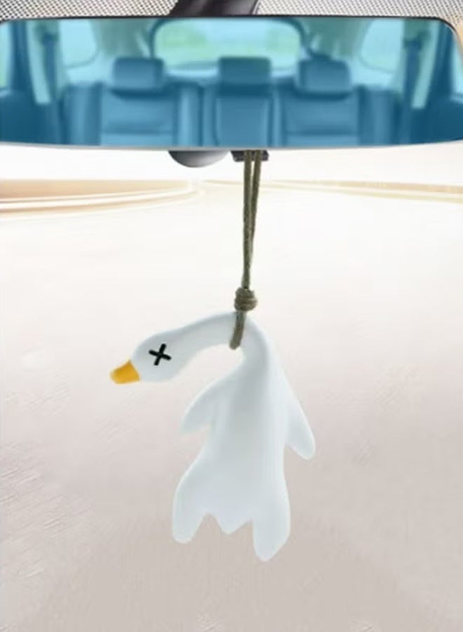 Generic Car Pendant, Car Mirror Hanging Accessories Creative Cartoon Crooked Neck Roast Duck On Swing, Car Decoration Gift  - Image 3