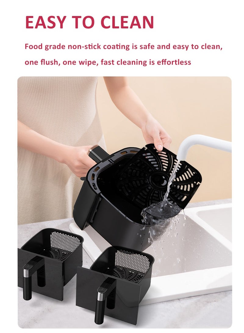 سوكاني مقلاة هوائية مزدوجة الطبقات، بقوة 3400 وات، مع 12 ضبطًا مسبقًا، وسعة 6.5 لتر + 6.5 لتر، وشاشة عرض معلومات ولوحة لمس، ومؤقت يصل إلى 60 دقيقة، وتردد 50-60 هرتز، ووظيفة طهي متعددة - Image 5