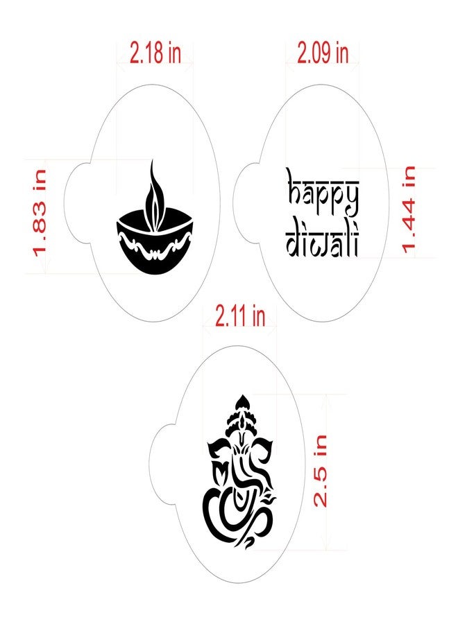 Designer Stencils Happy Diwali Cookie Stencil Set by Designer Stencils - Image 3